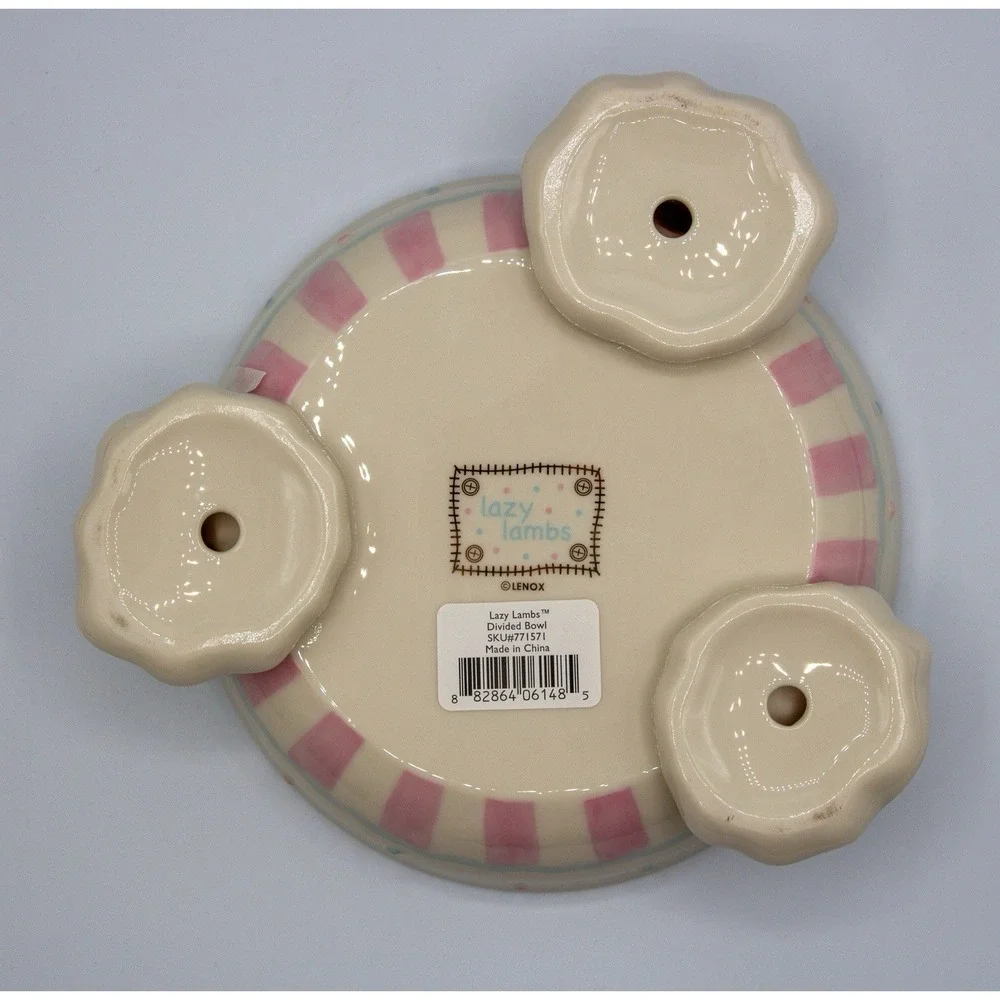 Lenox Lazy Lambs Porcelain 4-Piece Bundle Keepsake Box Night Light Plaque‎ Bowl